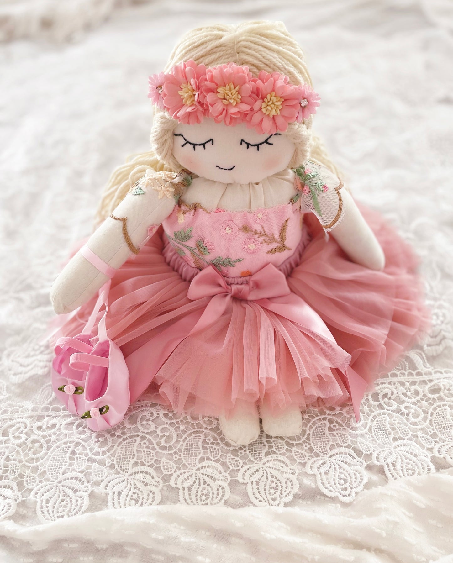 Floral spring Ballerina heirloom doll