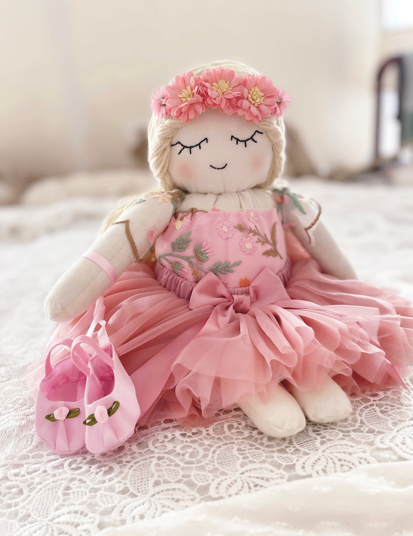Floral spring Ballerina heirloom doll