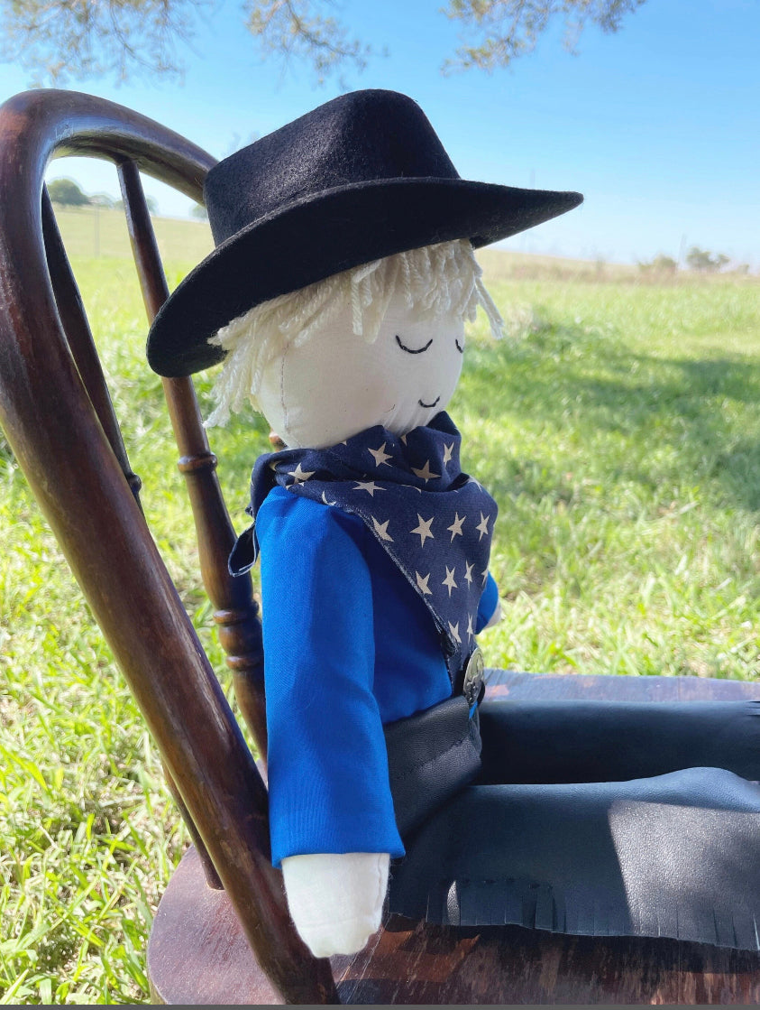 Wyatt cowboy doll, heirloom doll, western doll, rodeo doll