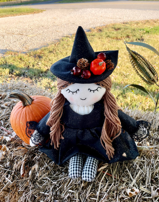 Fall heirloom doll 🎃Halloween doll 👻 witch doll 🧙‍♀️ handmade rag doll