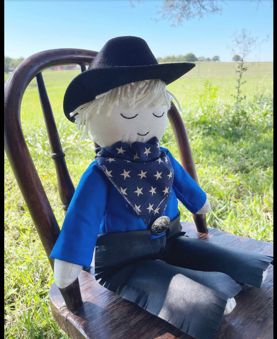 Wyatt cowboy doll, heirloom doll, western doll, rodeo doll