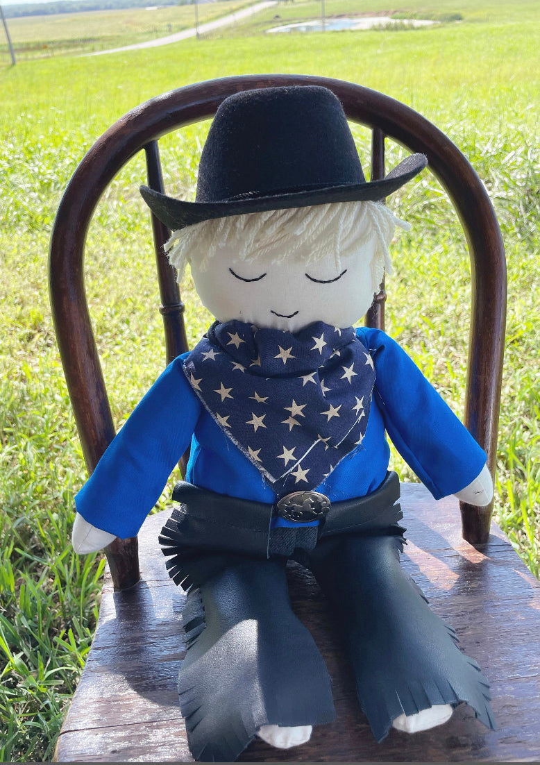 Wyatt cowboy doll, heirloom doll, western doll, rodeo doll