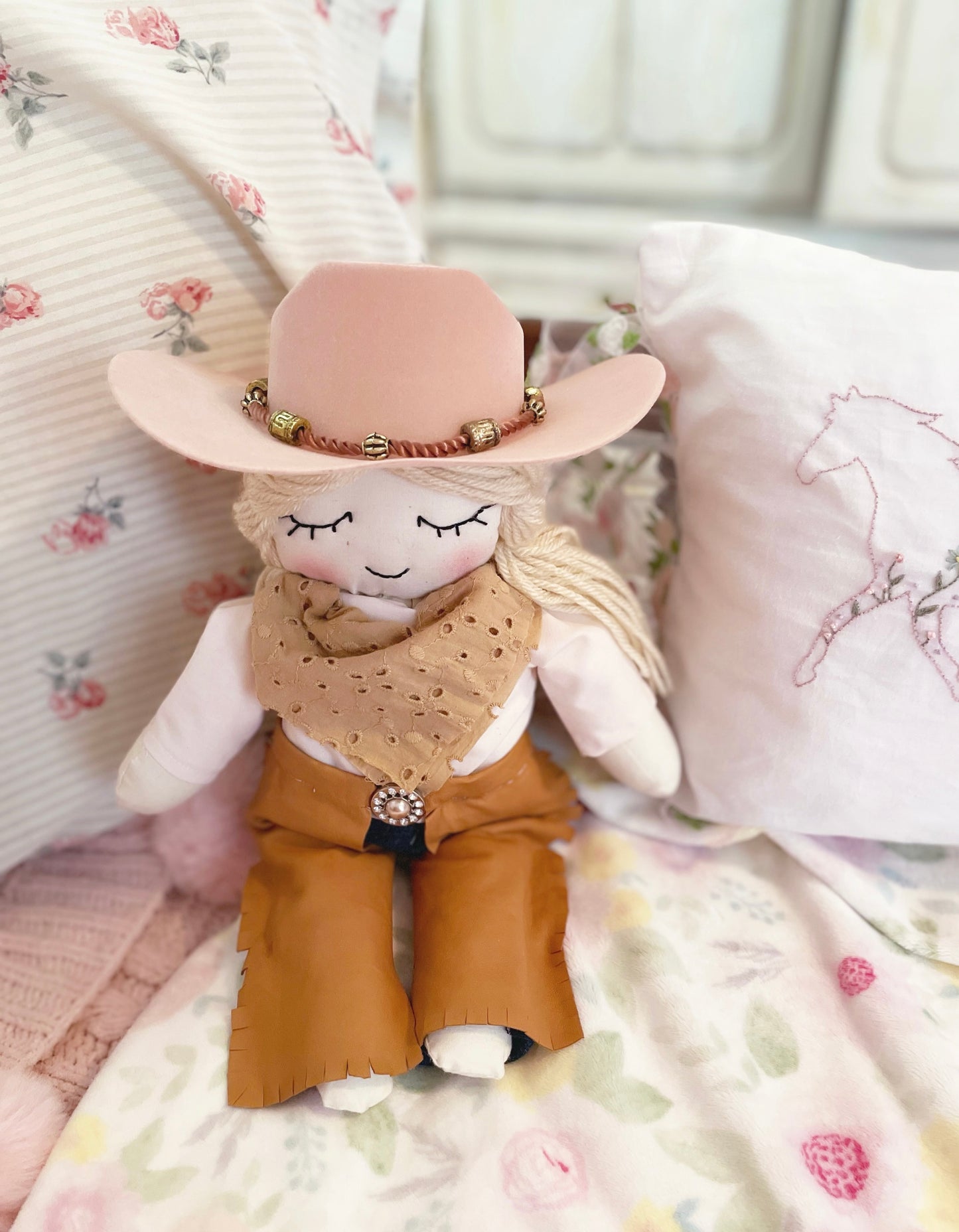 Cowgirl doll, heirloom handmade cowgirl doll