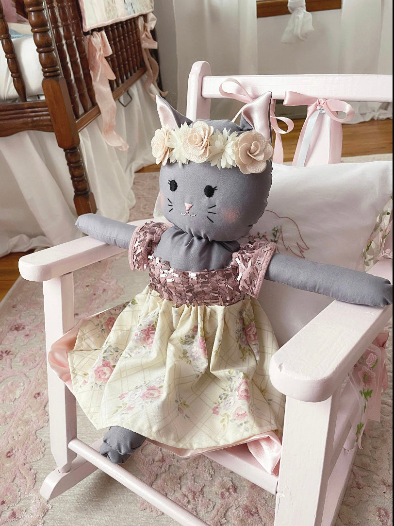 Sophie Kitty Doll, Cat Doll, Heirloom Doll, Stuffed Cat, Cat Plushie, First Doll, Handmade Dolls